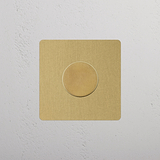 Antique Brass Single Dimmer Switch, Adjustable Lighting Control on White Background
