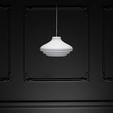 Brookfield Suspension Moyen Format en Verre Opalin - Nickel Poli