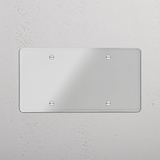 Aesthetic Double Blank Plate in Clear White - Interior Design Detail on White Background