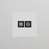 Prise Satellite & TV (Plaque Simple) - Peignable Noir