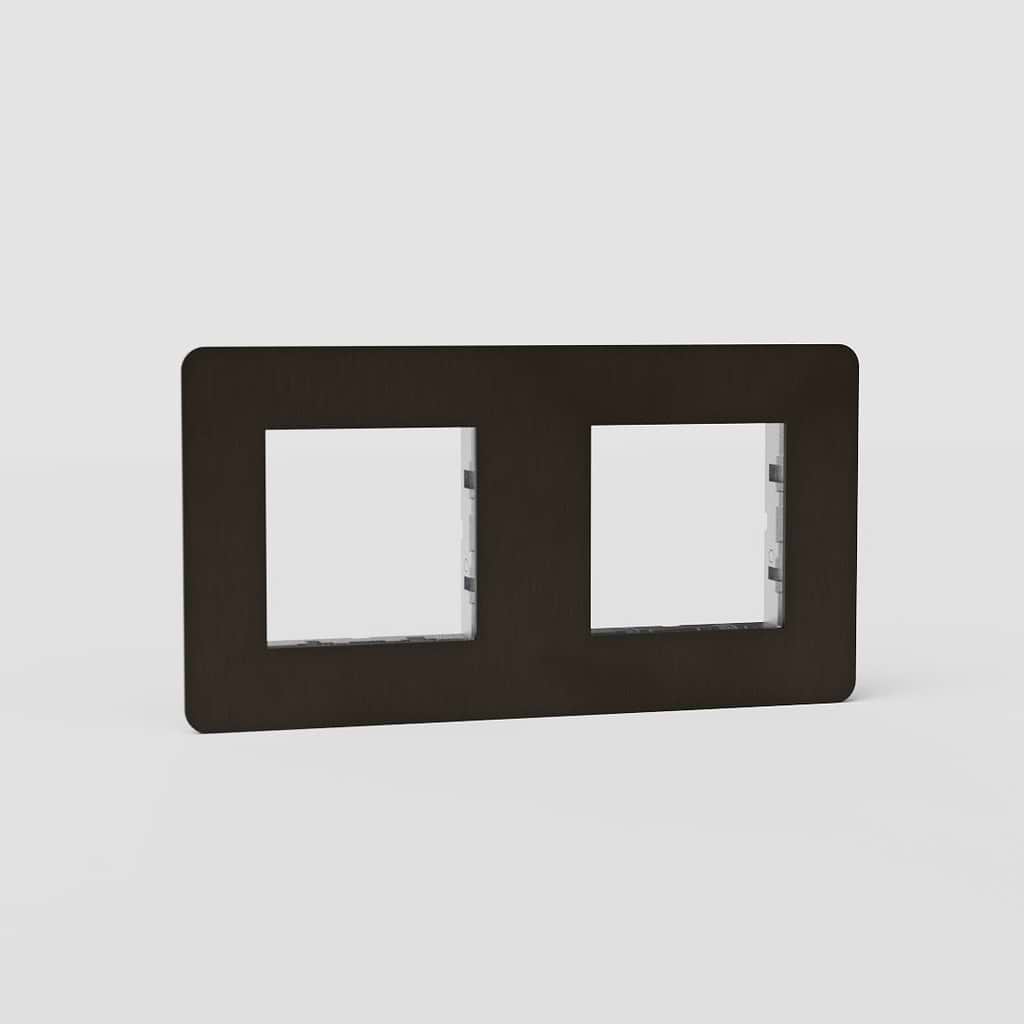 Double 45mm Switch Plate EU in Bronze - Refined Light Switch Component