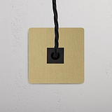 Sortie de Câble (Plaque Simple) - Laiton Ancien (Insert Noir)