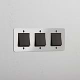 Triple Rocker Switch in Clear Bronze Black - Comprehensive Light Management Tool