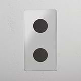 Vertical Double Dimmer Switch in Clear Bronze - Superior Lighting Accessory on White Background