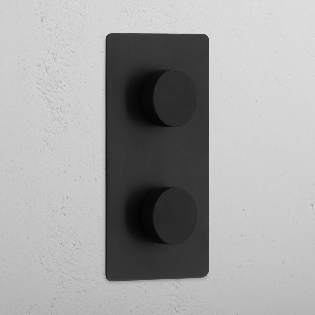 Bronze Double Vertical Dimmer Switch with 2 Adjustments - Customizable Light Control