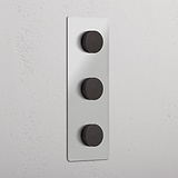 Vertical Triple Dimmer Switch in Clear Bronze - Adjustable Light Control Accessory