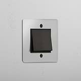 Retractive Single Rocker Switch in Clear Bronze Black - User-friendly Light Management Tool