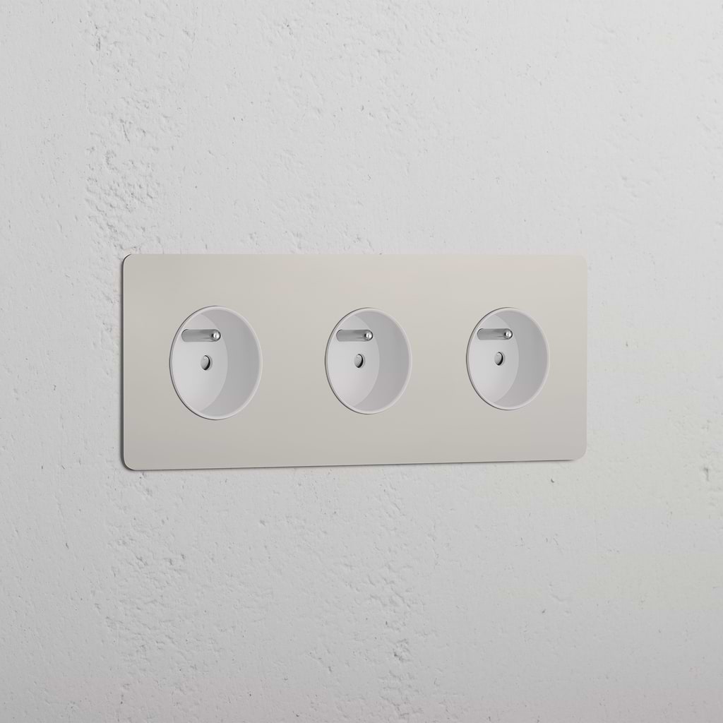 Triple 3x French Power Module - Polished Nickel White