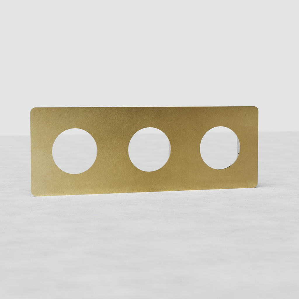 Plaque (Triple) Insert Rond - Laiton Ancien