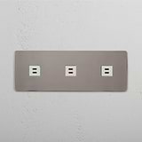 Triple USB Power Module in Polished Nickel White on White Background