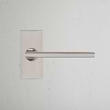 Clayton Poignée de Porte Fixe à Plaque Courte - Nickel Poli