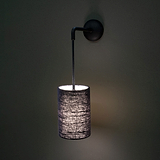 Bronze Solid Brass Hanging Wall Light with Linen Shade