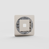 Single Switch Plate in Polished Nickel EU - Sleek Polished Nickel Light Switch Plate on White Background