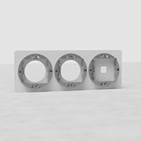 Plaque (Triple) Insert Interrupteur x1 & Insert Rond x2 - Peignable