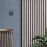 Interrupteur VV Carré x2 (Plaque Simple) - Bronze (Insert Noir)