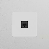 Prise RJ45 (Plaque Simple) - Peignable Insert Noir