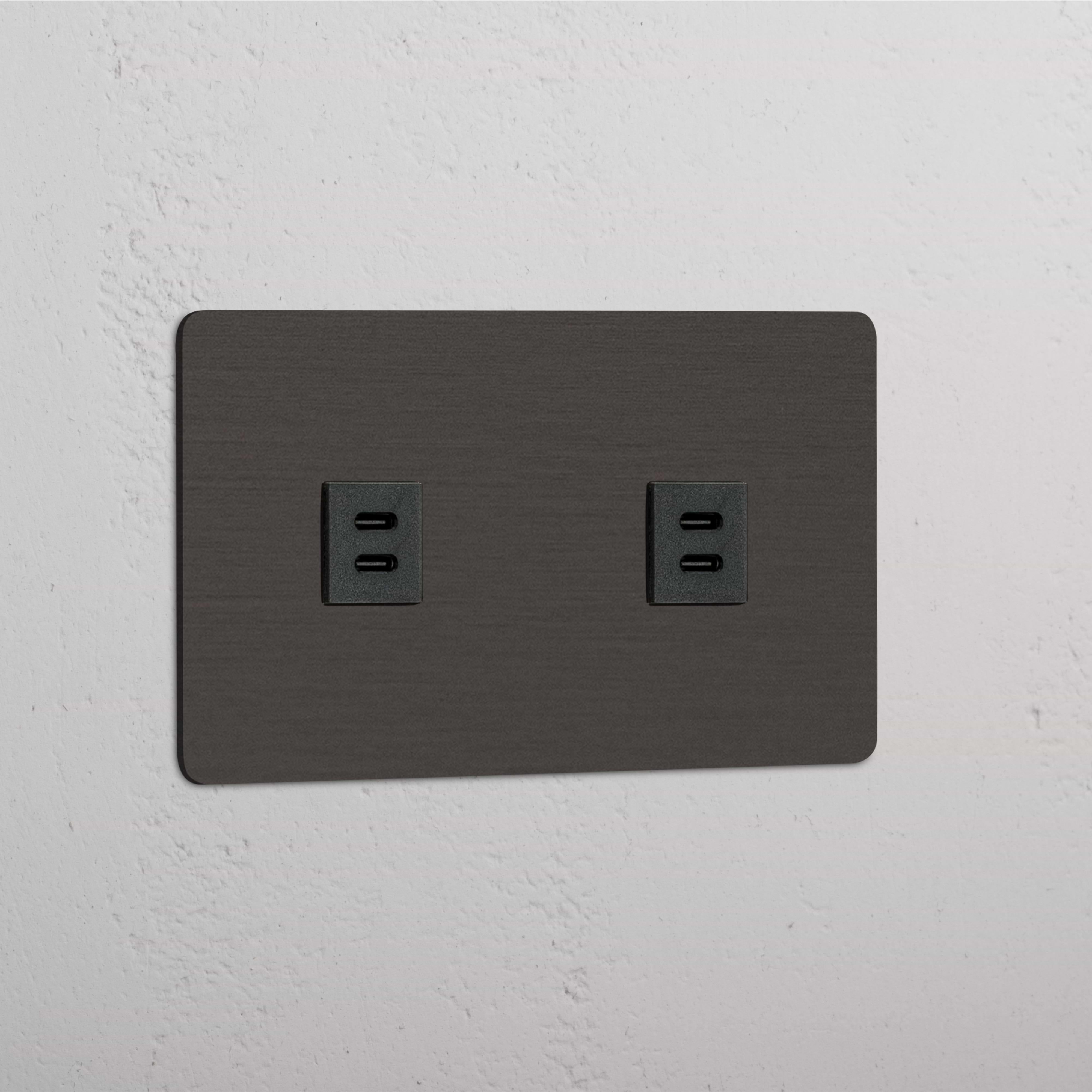 Double USB Module in Bronze Black - Advanced Charging Capability