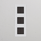 Interrupteur VV Carré x6 Vertical (Plaque Triple) - Bronze Peignable Insert Noir