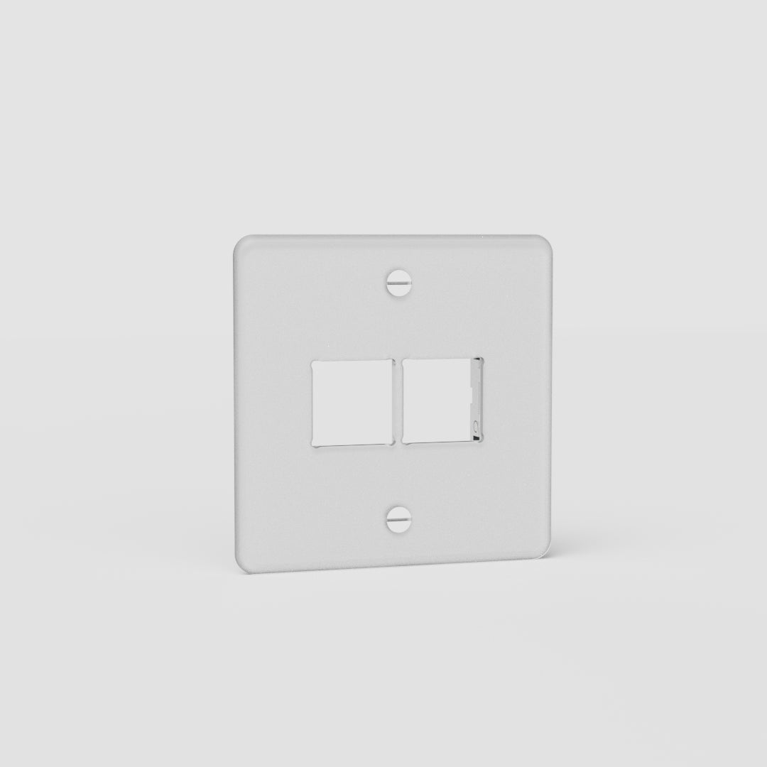 Double Keystone Single Switch Plate in Clear White - Contemporary EU Home Decor Item