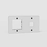 Double Keystone & 45mm Switch Plate in Clear Black EU - Stylish Light Control Accessory