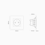 Prise de Courant Ronde Française/Belge Type E (Plaque Simple) - Peignable Insert Noir