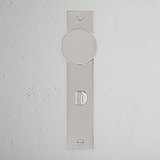 Onslow Bouton de Porte à Ressort à Plaque Longue et Condamnation - Nickel Poli