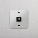 Single Satellite Module in Clear Black - Efficient TV Reception Tool on White Background