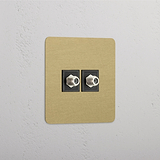 Double Satellite Module in Single Antique Brass Black Design