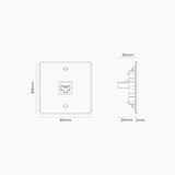 Prise RJ45 (Plaque Simple) - Transparent (Insert Noir)