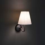Bronze Wall Light with Alabaster White Linen Shade