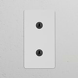 Interrupteur VV à Levier x2 Vertical (Plaque Double) - Bronze Peignable