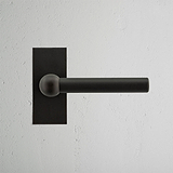Harper Poignée de Porte Fixe à Plaque Courte - Bronze