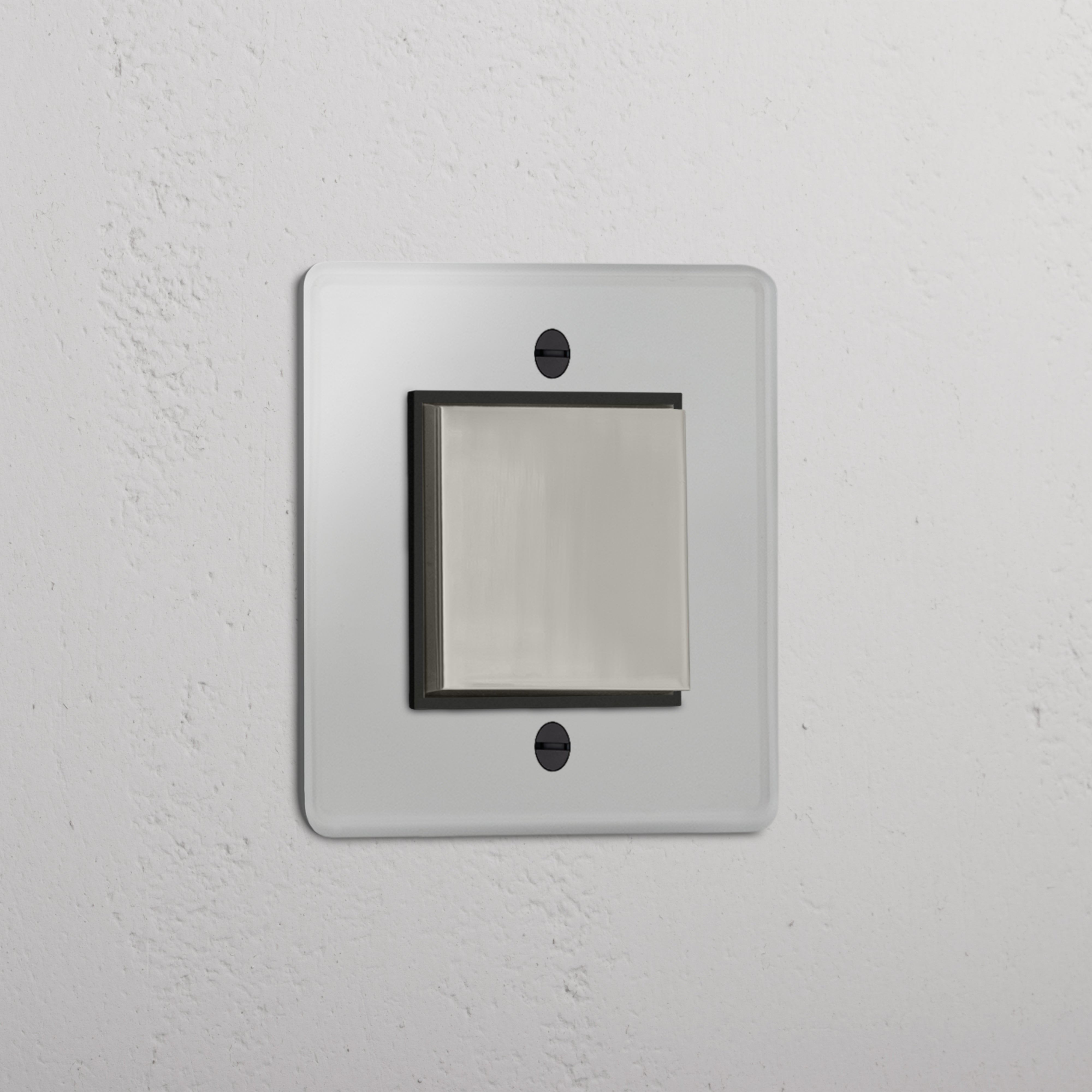 Central Single Rocker Switch in Clear Polished Nickel Black - Efficient Lighting Management Accessory