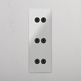 Superior Vertical Six-Position Triple Toggle Switch in Clear Bronze for Light Management on White Background