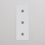 Interrupteur VV à Levier x3 Vertical (Plaque Triple) - Nickel Poli Peignable