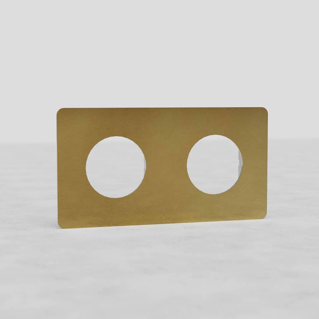 Plaque (Double) Insert Rond - Laiton Ancien