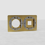 Plaque (Double) Insert Keystone x1 & Insert Rond x1 - Laiton Ancien