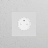 Prise de Courant Ronde Française/Belge Type E (Plaque Simple) - Peignable Insert Blanc