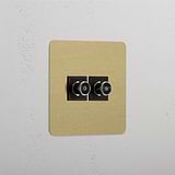 TV Module with Double Ports in Single Antique Brass Black Design