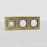 Plaque (Triple) Insert Keystone x1 & Insert Rond x2 - Laiton Ancien