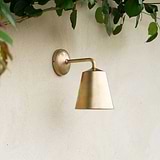Wall Light - Solid Brass on Wall Finished In Antique Brass on White Wall