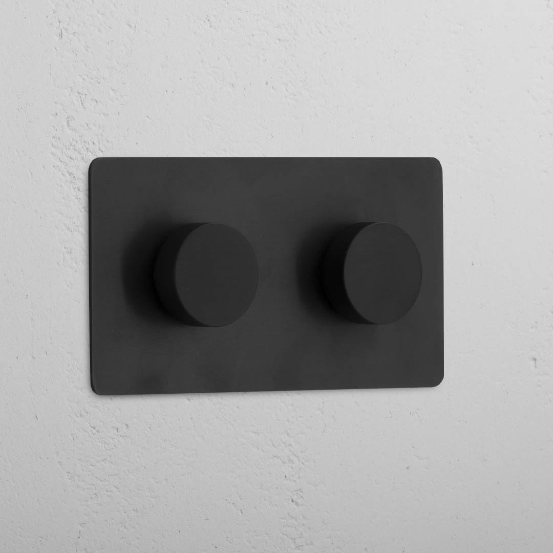 Double Dimmer Switch in Bronze - Adjustable Light Control