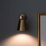Wall Light - Solid Brass on Wall Finished In Antique Brass on Wall 
