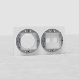 Plaque (Double) Insert Interrupteur x2 & Insert Rond x1 - Transparent (Noir)