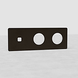 Plaque (Triple) Insert Interrupteur x1 & Insert Rond x2 - Bronze