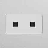 Prise USB-C 30W x2 (Plaque Double) - Peignable Insert Noir