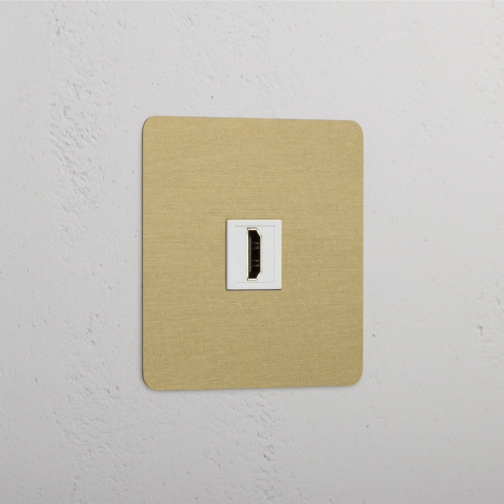 High Quality Single HDMI Module in Antique Brass White