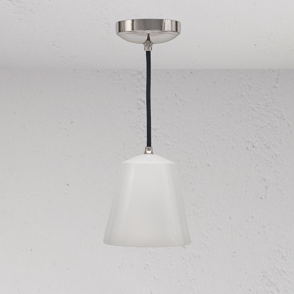 Richmond Medium Pendant Light Fine Porcelain - Polished Nickel