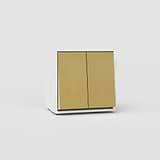Double Intermediate Rocker Switch EU in Antique Brass White - Sophisticated Light Control Solution