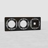 Plaque (Triple) Insert Interrupteur x1 & Insert Rond x2 - Bronze